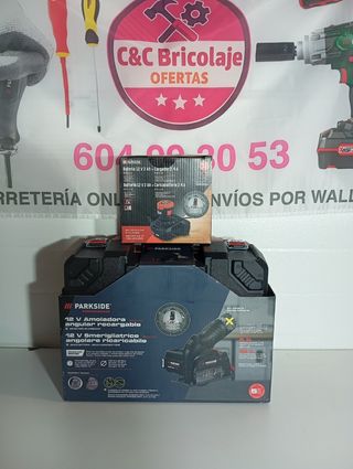 Amoladora Angular Parkside 12V completa