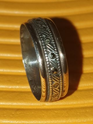 Anillo Plata Grabado Étnico Artesanal
