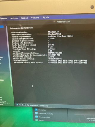 MacBook Air 13 i5 8GB RAM Plata
