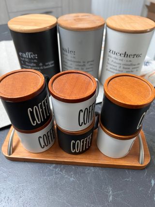 Set 3 Barattoli Caffè, Sale, Zucchero