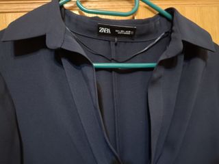 Camisa Zara elegante azul marino Talla L