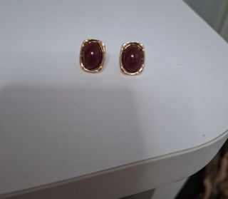Pendientes vintage color vino y oro