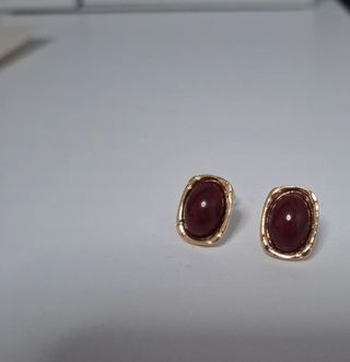 Pendientes vintage color vino y oro