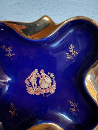 Svuota tasche Limoges France blu e oro