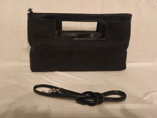 Borsetta nera con manico in vernice