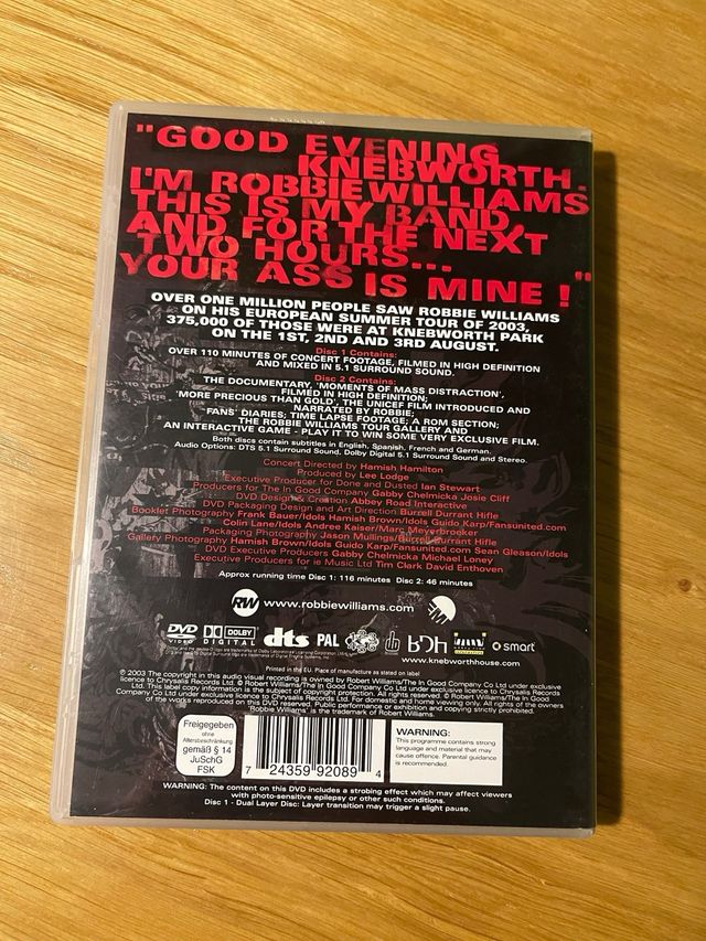 DVD Robbie Williams: What We Did Last Summer.