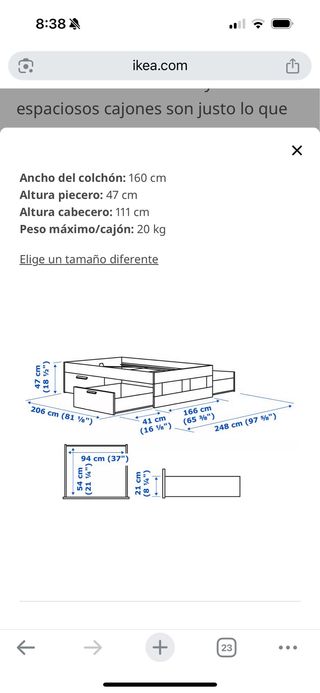Somier IKEA Brimnes Blanco