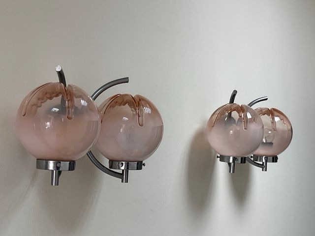 Pareja de apliques de pared Space Age Años 70