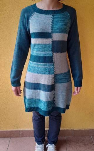 Vestito Peace and Love grigio/verde