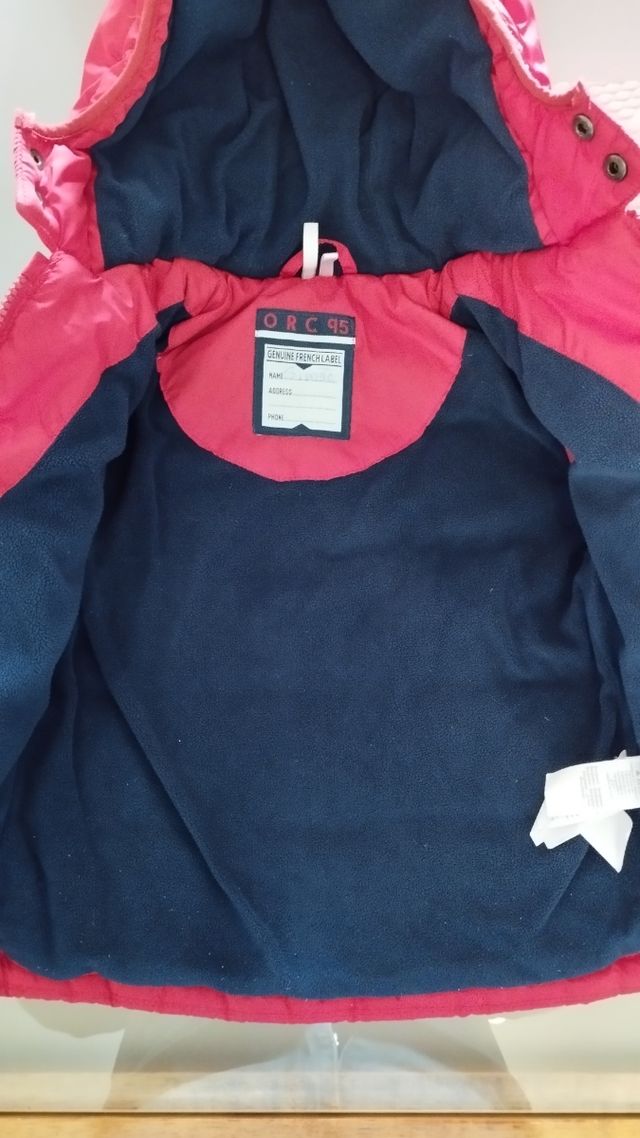 Casaco infantil vermelho cardado por dentro 