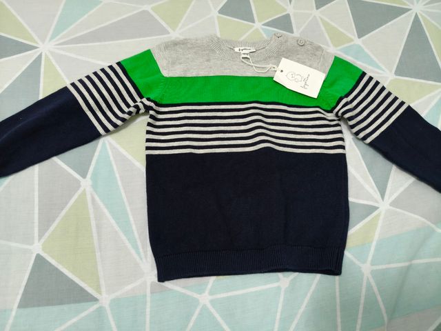 Jersey Fagottino rayas verde y azul
