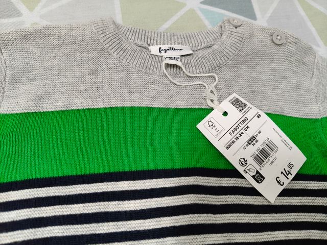 Jersey Fagottino rayas verde y azul