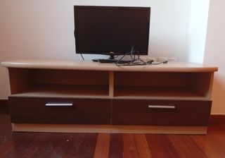Mueble TV Salón Beige y Marrón