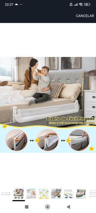 Barrera de seguridad cama niño