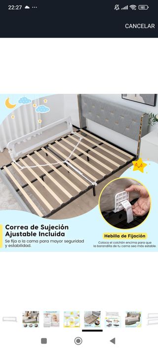 Barrera de seguridad cama niño