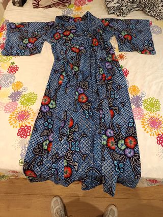 Kimono Yukata Japonés Auténtico Estampado Floral