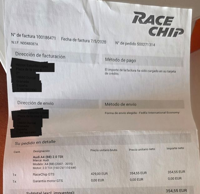 Race Chip GTs para Audi A4