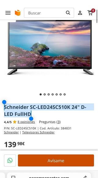 TV Schneider SC-LED24SC510K 24" FullHD