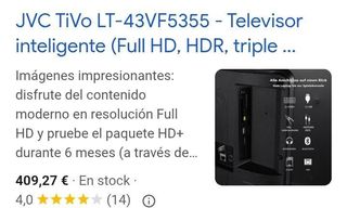 TV JVC TiVo LT-43VF5355 Full HD