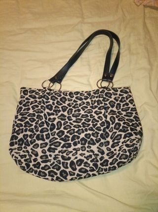 Bolso de hombro con estampado de leopardo