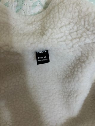 Chaqueta Borreguillo Beige y Blanco Shein