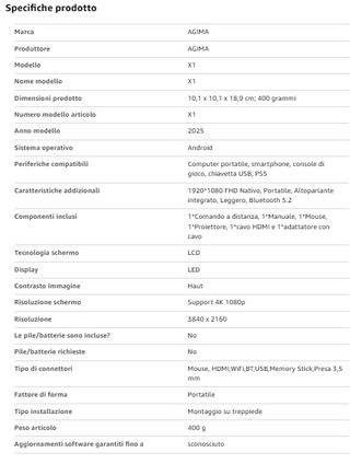 Proiettore Agima X1 Ultra HD