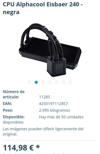 Alphacool Eisbaer 240 AIO Líquido CPU Negro