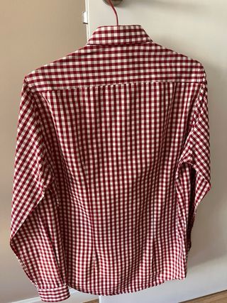 Camisa Zara cuadros roja hombre