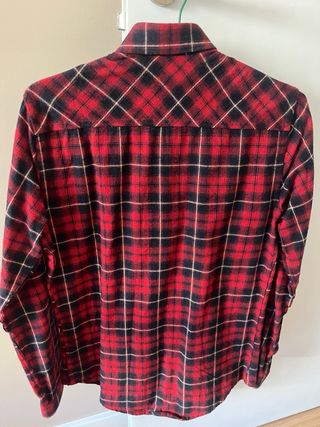 Camisa de algodón Zara cuadros roja