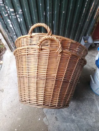 3 Canastas de mimbre antiguas