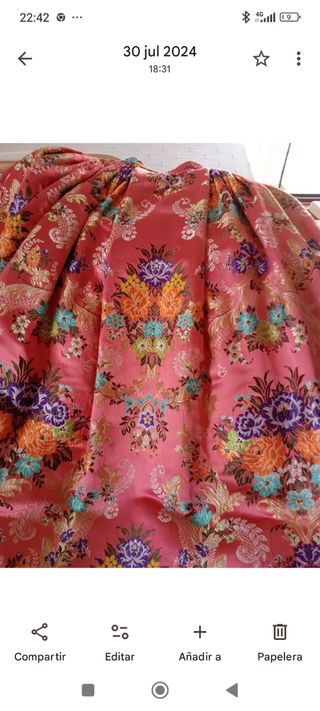 Falda de seda fallera/huertana multicolor 
