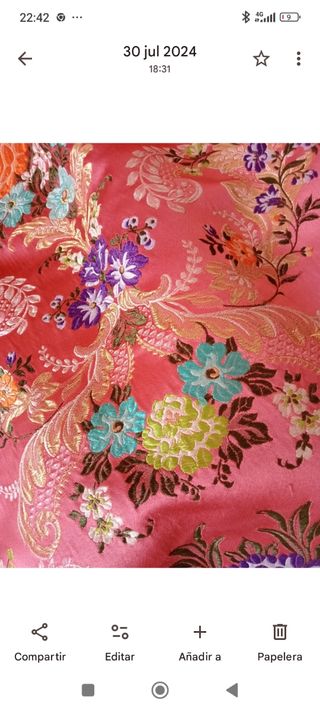Falda de seda fallera/huertana multicolor 
