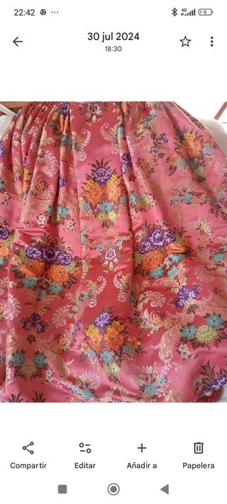 Falda de seda fallera/huertana multicolor 
