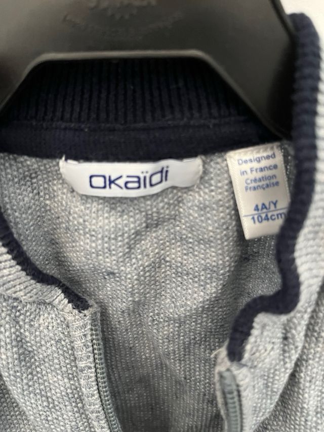 Sudadera OKAÏDI cremallera gris 4 años
