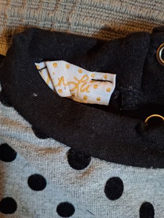 Maglia MiniLu pois grigio e nero