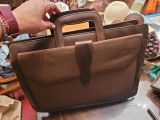 Maletín ejecutivo piel y ante marrón