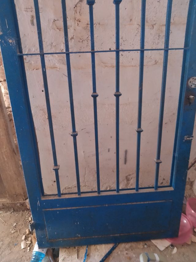 Puerta de hierro con barrotes