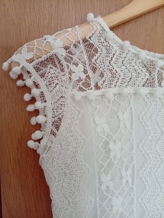 Top Ibicenco Encaje Blanco Talla S