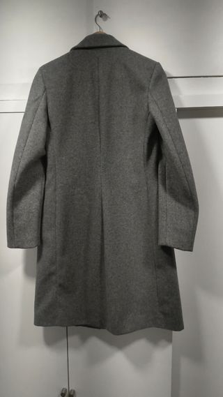 Abrigo largo, Zara, Gris.