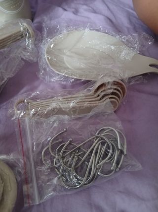 Set Utensili Cucina Silicone Beige Legno 36 pz