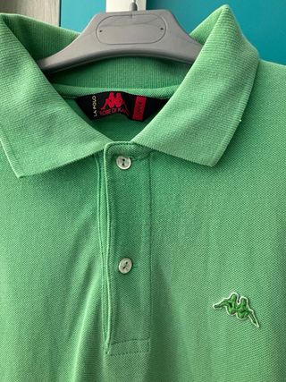 Polo Kappa verde manga corta talla L