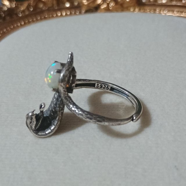 Anillo Serpiente Ópalo Plata