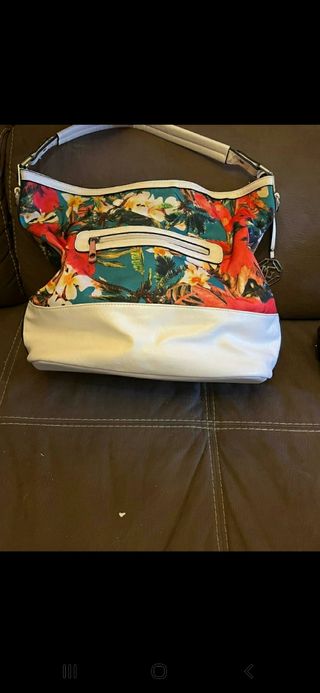 Borsa Marina Galanti floreale bianca