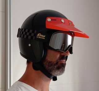 Casco Moto Vintage Negro 