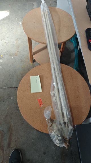 Barras de cortina beige con soportes 1,23