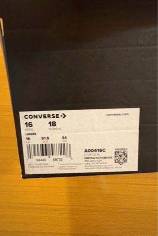 Converse Bianche Alte taglia 51.5