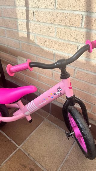 Bici sin pedales rosa unicornio