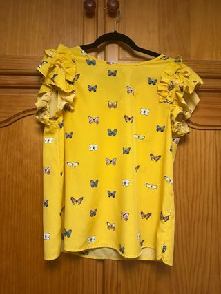 Blusa Shein Mariposas Amarilla