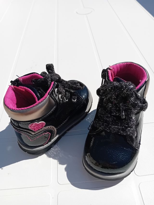 Polacchino Chicco bambina n.19 nero/rosa