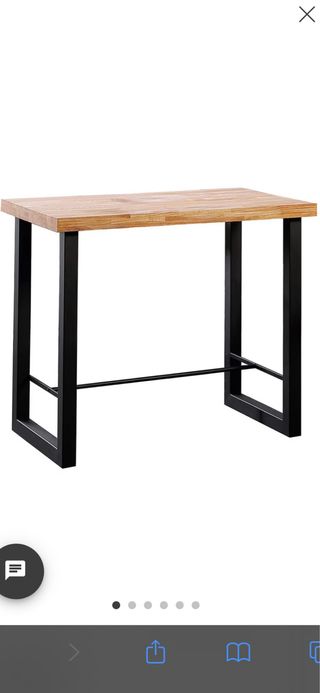 Mesa alta industrial 100cm madera y metal